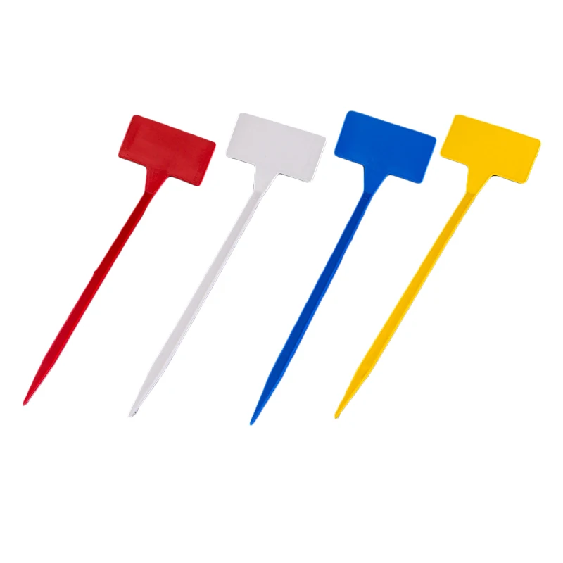 Gardening Tools Types - プラスチックラベル家庭用植物、T型ツール、保育園、庭、庭、タグ、DIY、新品、ピース/セット