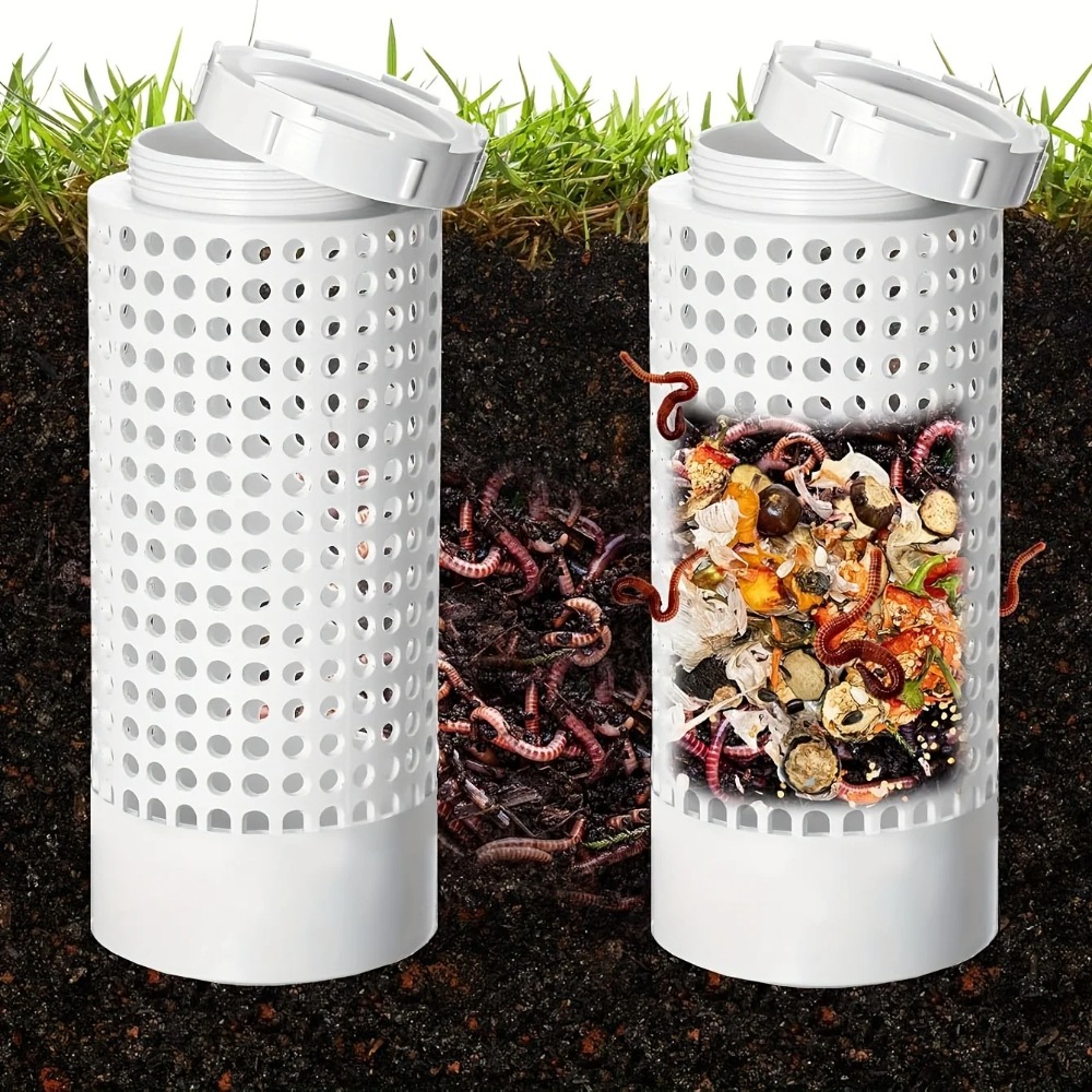 Compost Bin - 小型植木鉢や庭用のワームコンポスト容器、省スペースのワームティーコンポストチューブ、庭や芝生の手入れに