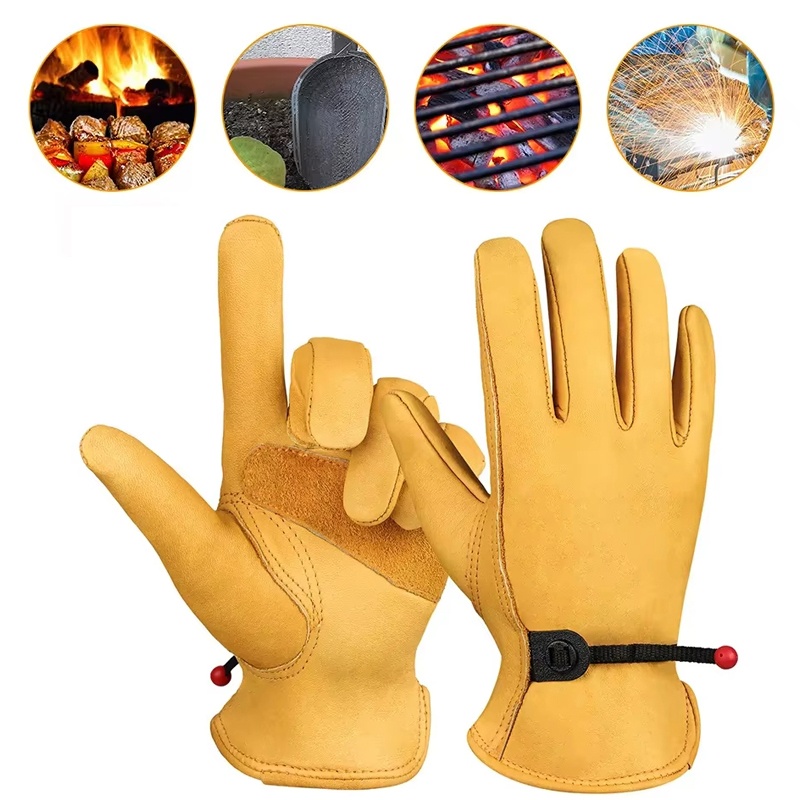 Gardening Tools Gloves - レザーグローブ メンズ ワークグローブ ソフトカウハイド ドライバー ハンティング
