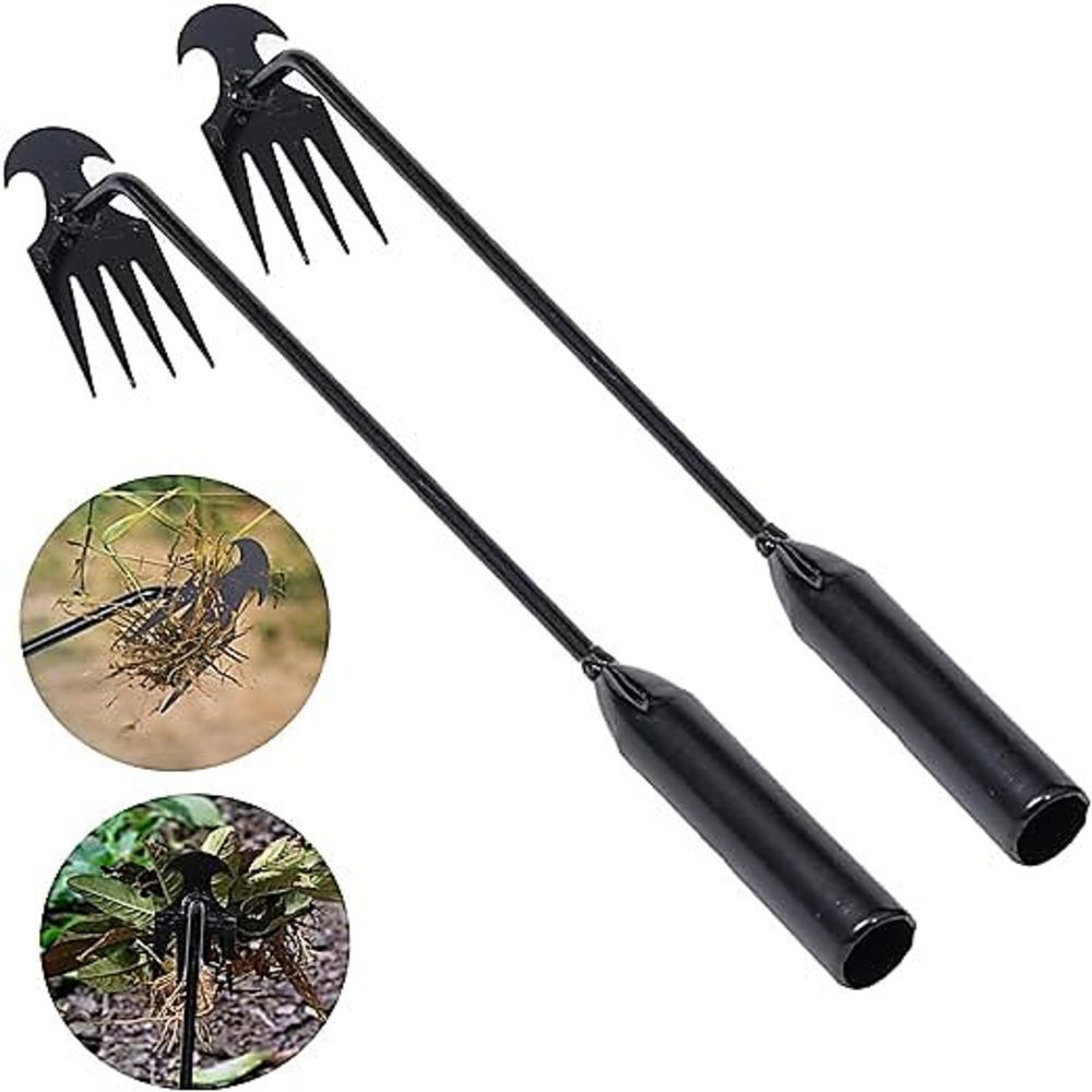 Gardening Tools Vegetables - 4 歯 - 庭用多機能ハンド除草機 - 耐久性とポータブル庭除草ツール、野菜園芸