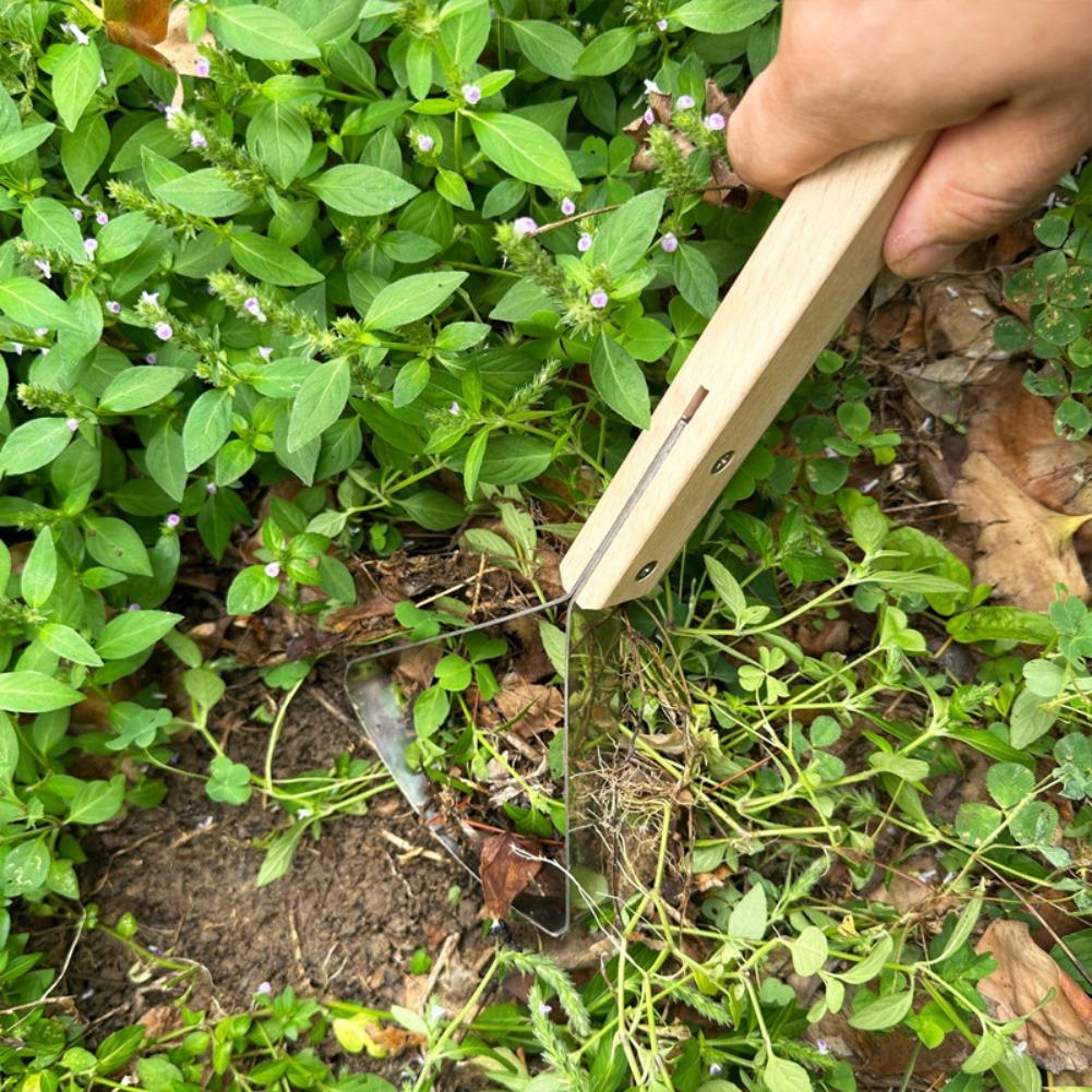 Gardening Tools Wooden - 1pc ガーデンクリーニングスクレーパー金属スクレーパー三角形草刈り機除草ハンドツールガーデンクリーニングスクレーパー草削りツール