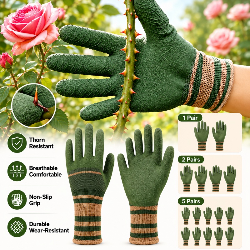 Gardening Tools Gloves - 多用途ガーデニンググローブ、棘防止、防水、耐切創性、滑り止めグリップ、バラ、アザミの剪定、掃除、屋外作業用
