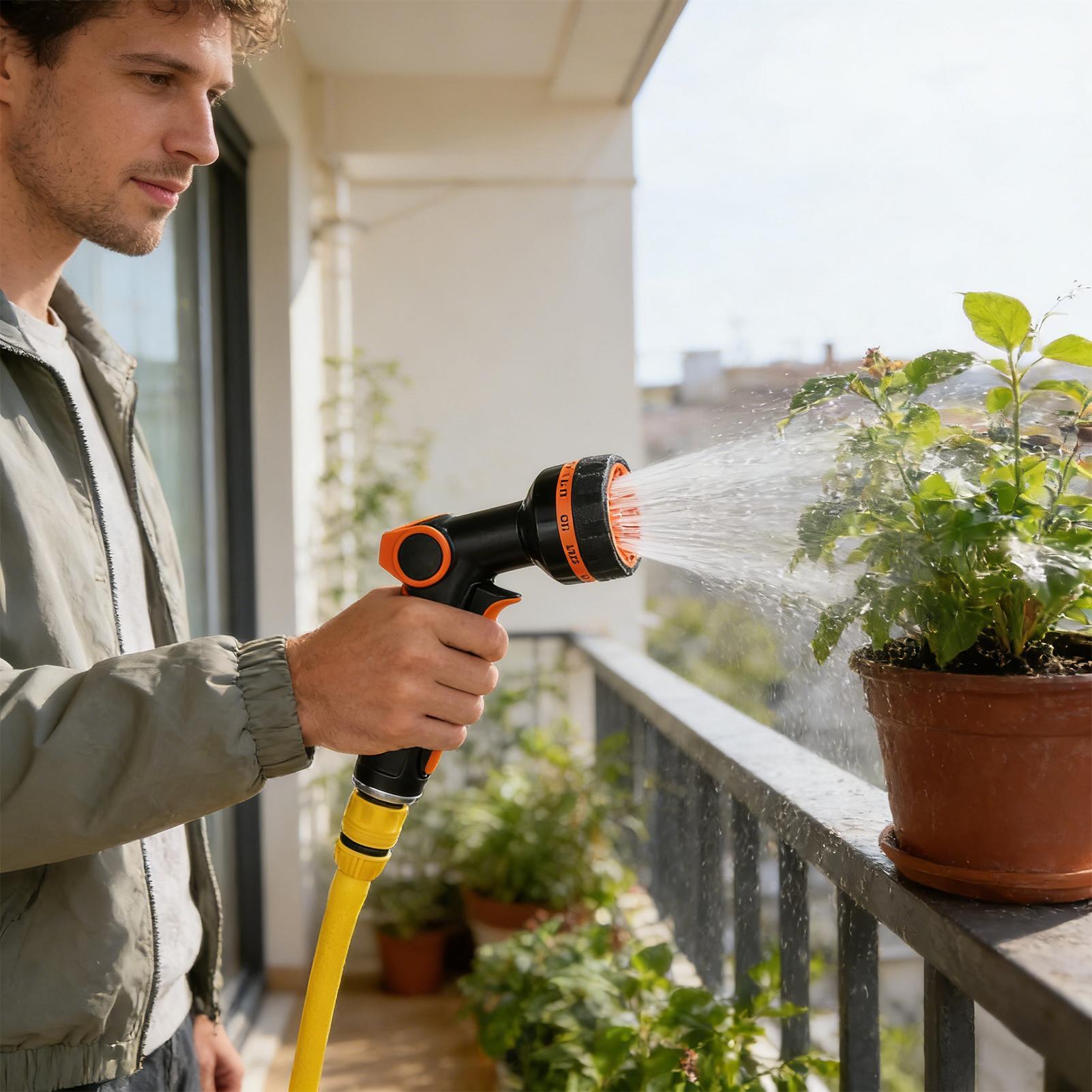 Garden Hose Nozzle - 洗車ホースノズル 5つの散水パターンアダプター 高圧屋外ホースノズル 車の洗浄、自動車、芝生、園芸植物用