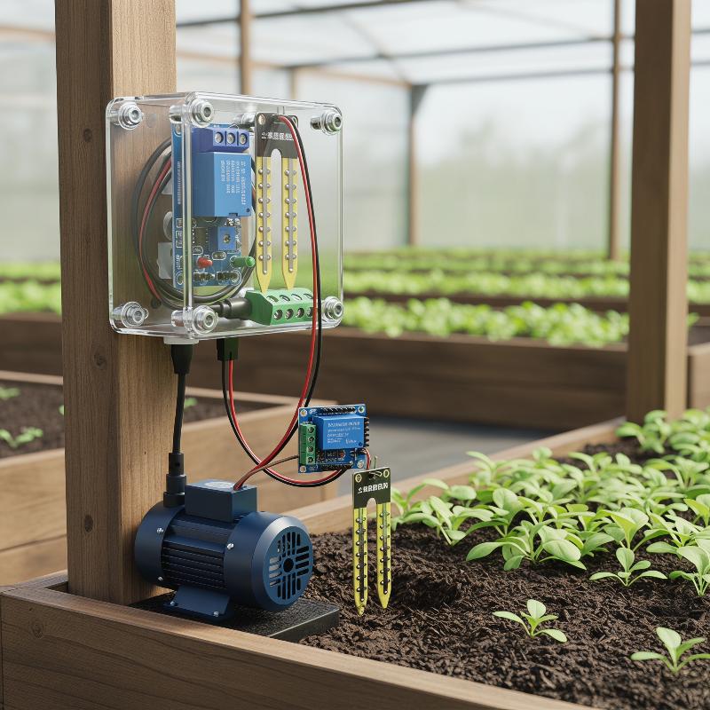 Moisture Meter Plant - DIYガーデニング用のリレーモジュール付き容量性土壌水分センサーキット