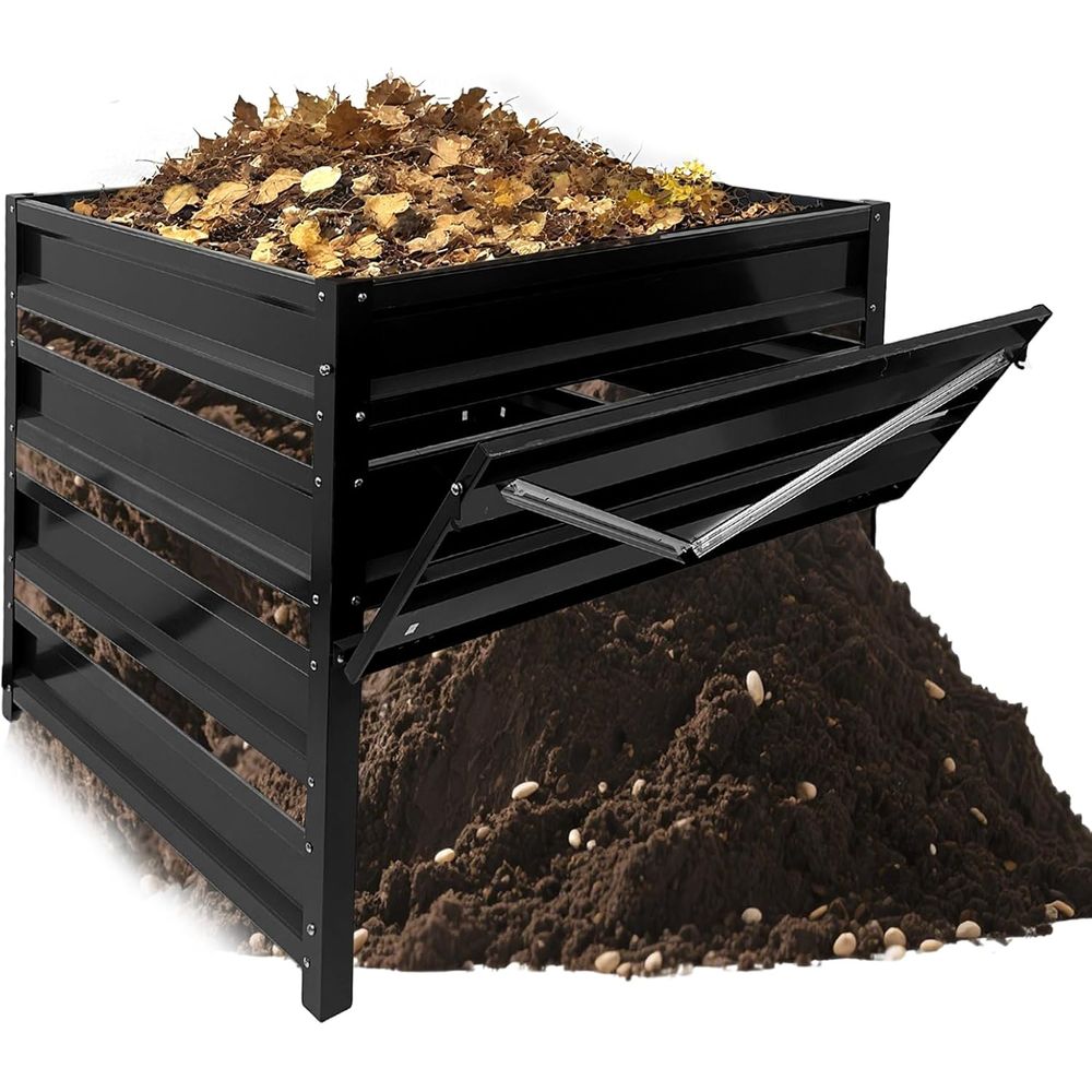 Compost Bin - 屋外用コンポストビン - 285ガロンの金属製ワイヤーメッシュコンポストビン、防錆コーティング付き、庭の廃棄物、落ち葉、キッチン用コンポストビン