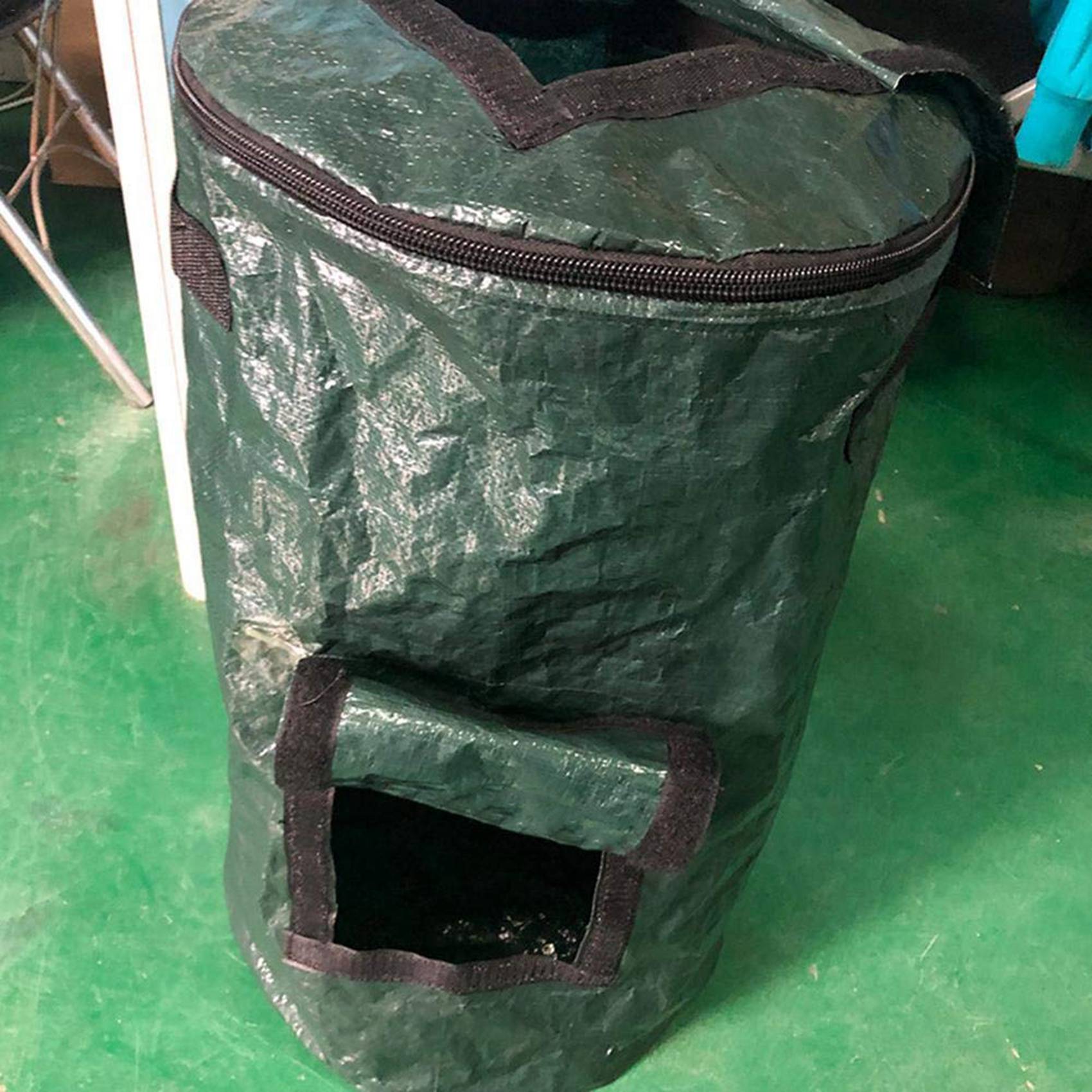 Compost Bin - ABUL-2X 折りたたみ式堆肥容器、庭用ゴミ袋、再利用可能な頑丈な庭用落ち葉ゴミ袋、庭用堆肥容器、果物堆肥化用
