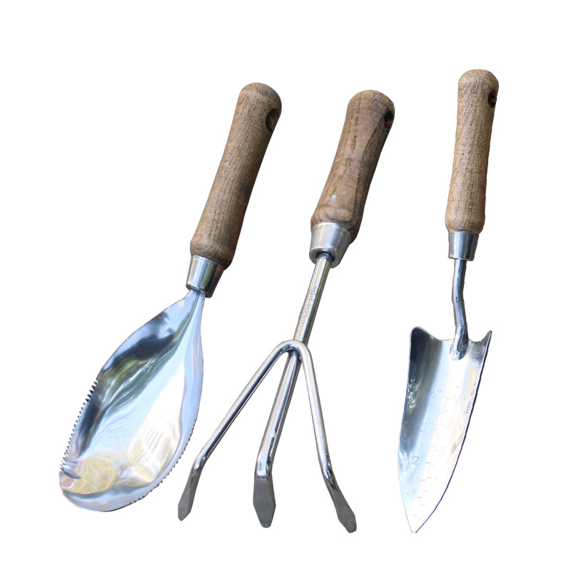 Gardening Tools Wooden - 8ピースステンレス鋼製園芸工具セット（木製ハンドル付き、カスタマイズ可能なOEM多機能ツールセット）