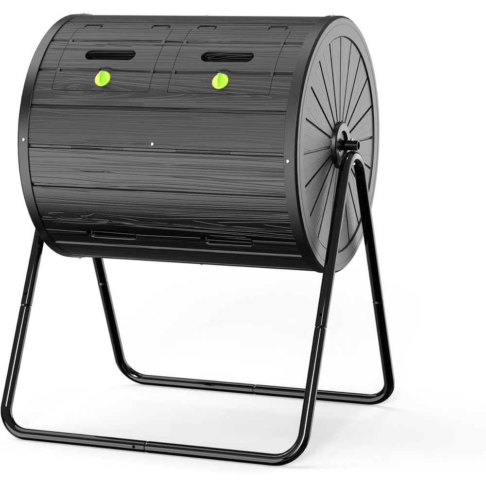 Compost Bin - 屋外用37.5ガロンオールシーズン対応二層式タンブリングコンポストビン（庭、キッチン、庭園用）