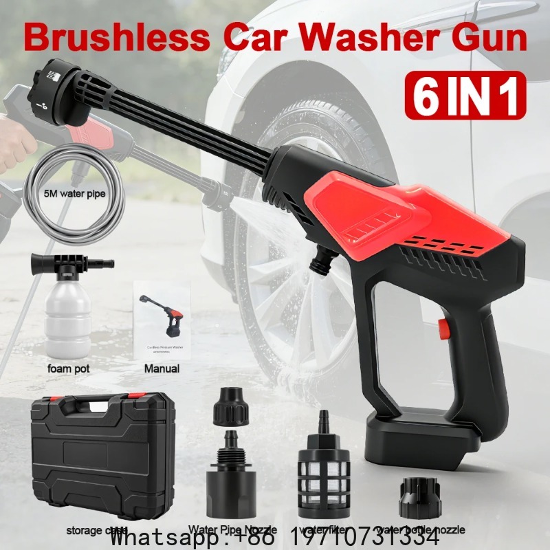 Gardening Tools Battery Powered - 300Bar ブラシレス高圧洗車機強力なコードレス水鉄砲 6 で 1 庭のクリーニング洗浄ツールマキタ