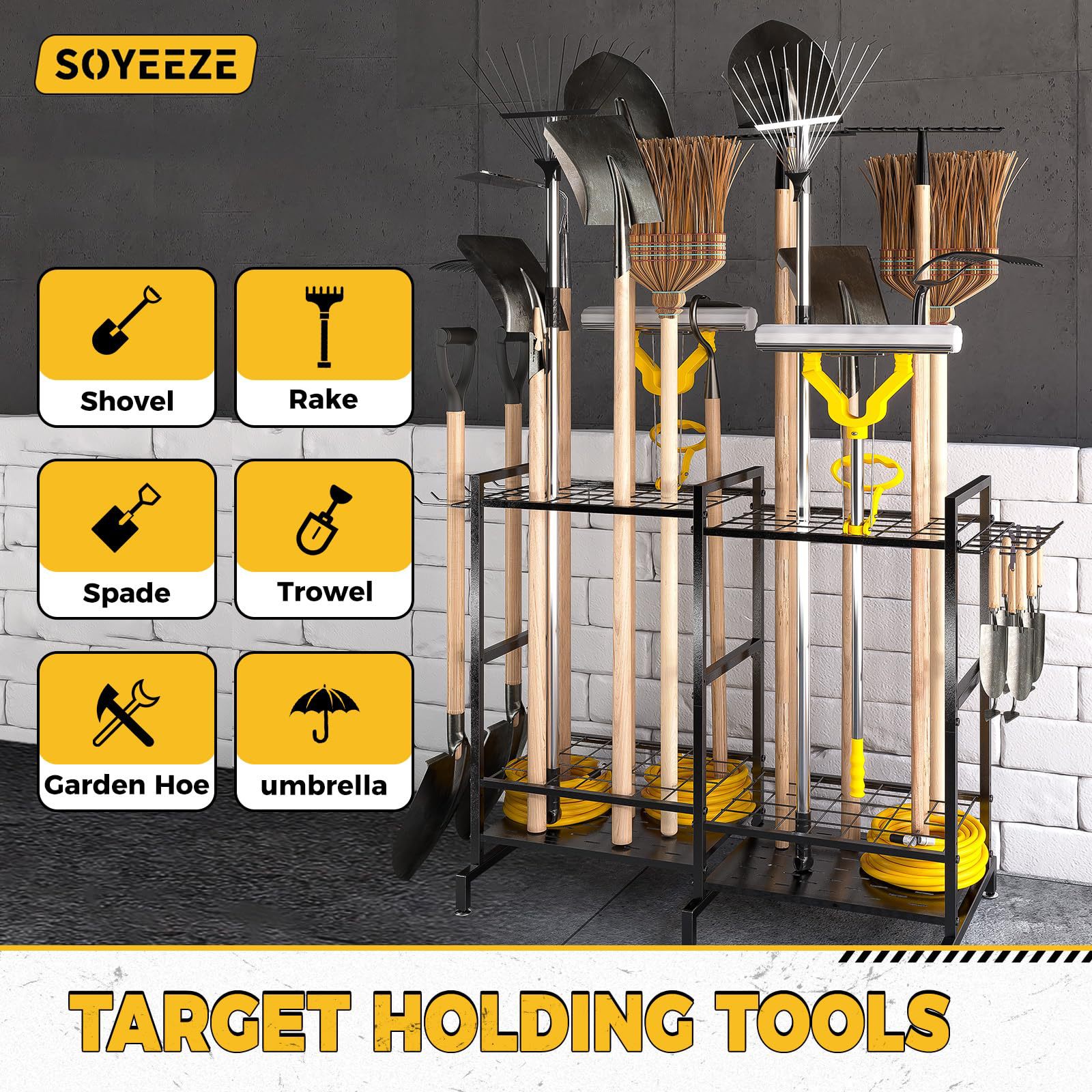 アマゾンガーデンツールラックガレージヤード収納ラックメタルガ - Gardening Tools Amazon のレビューと価格