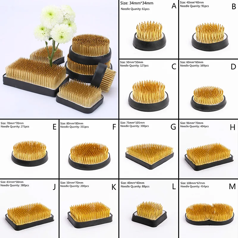 日本の生け花用ケンザン、長くて丸い針、花留めピン、真鍮製の爪 - Gardening Tools Japan のレビューと価格