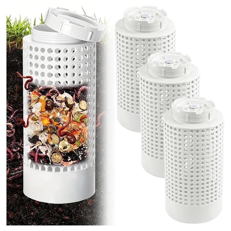 AB46-3 PCSコンポストビン屋外用、埋め込み式ワームフ - Compost Bin のレビューと価格