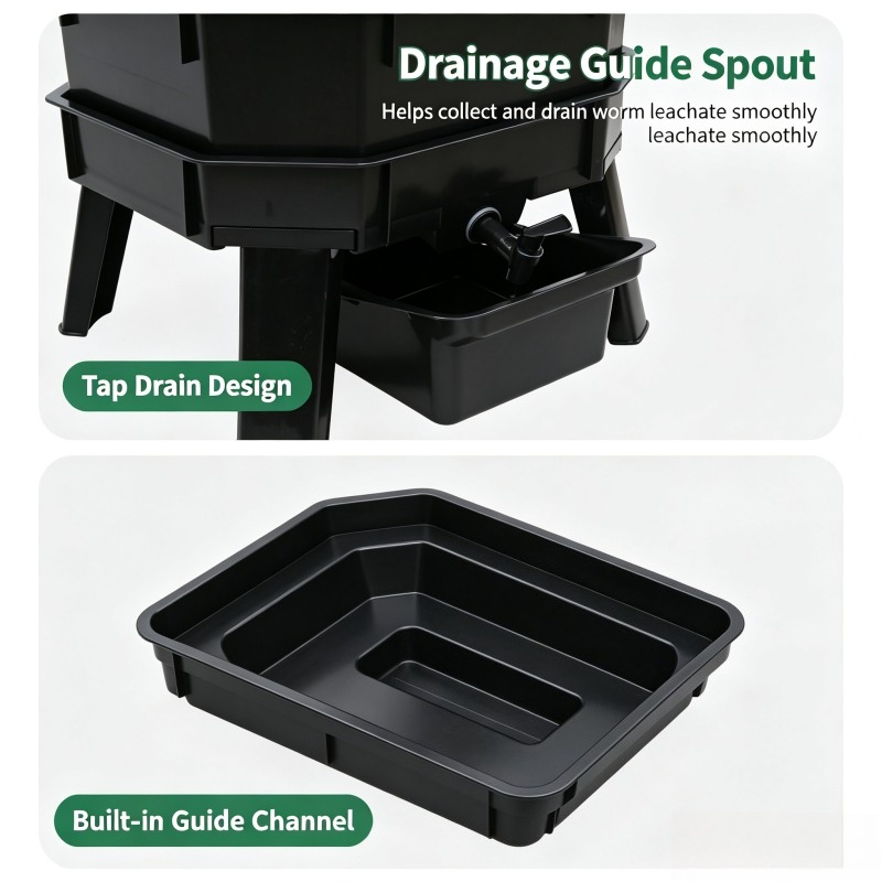 キッチン廃棄物リサイクル用ワームコンポスタービン、屋外用大容 - Compost Bin のレビューと価格