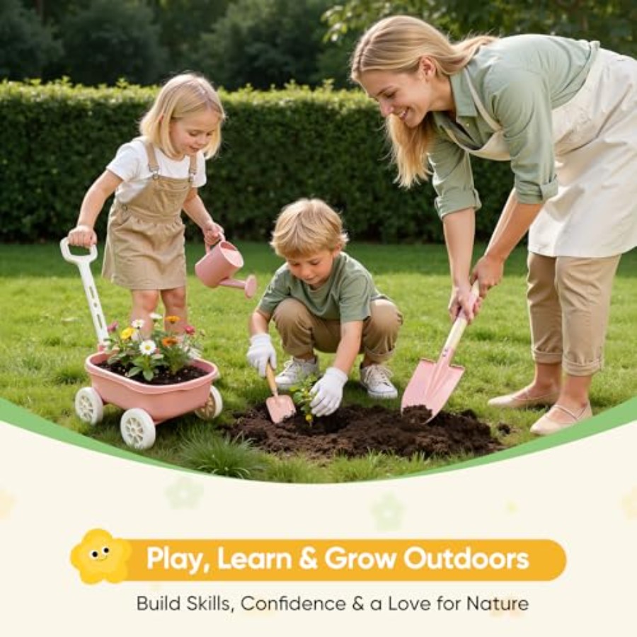 手押し車付きガーデニングセット、11点セット、屋外庭園、ビー - Gardening Tools Japan のレビューと価格