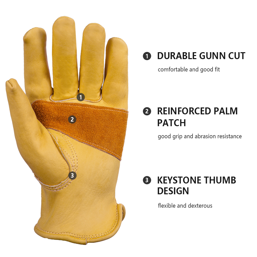 レザーグローブ メンズ ワークグローブ ソフトカウハイド ド - Gardening Tools Gloves のレビューと価格