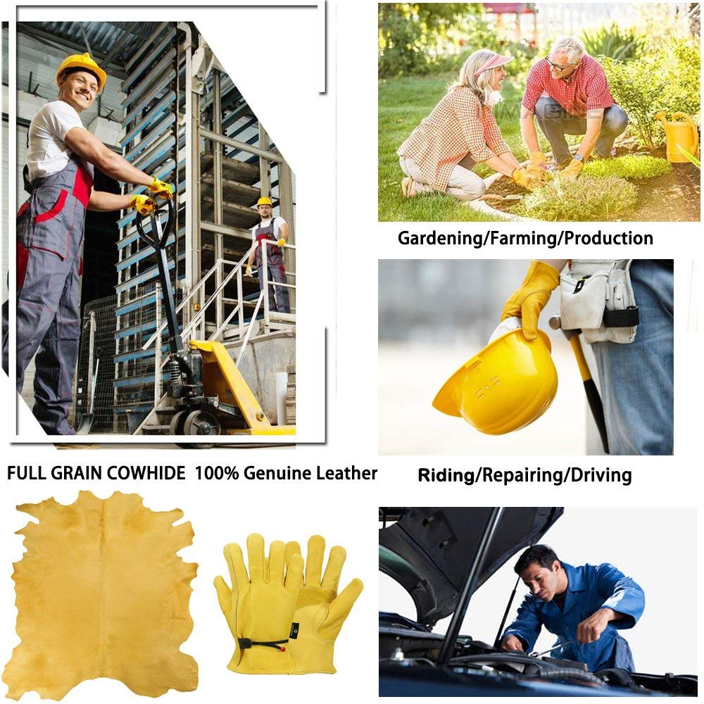 レザーグローブ メンズ ワークグローブ ソフトカウハイド ド - Gardening Tools Gloves のレビューと価格