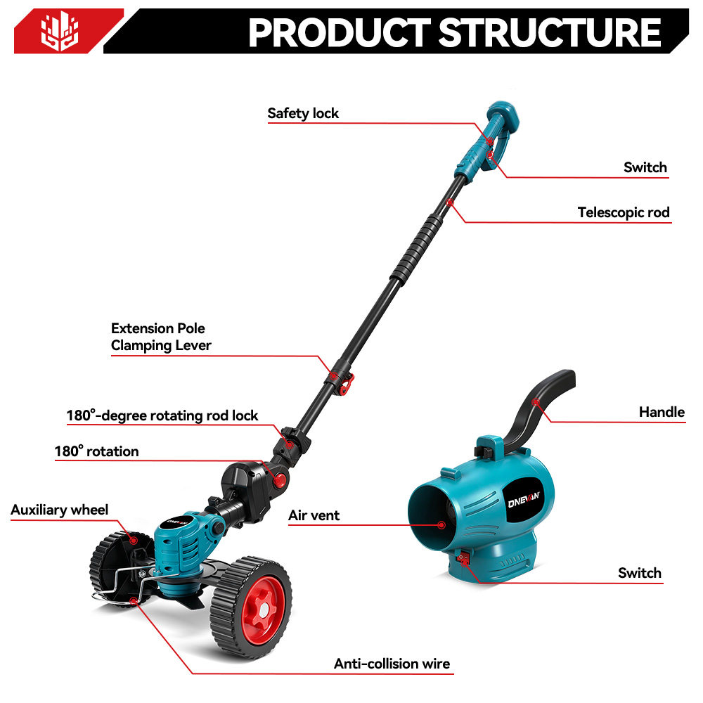 ONEVAN 3IN1 2500W電動芝刈り機、ブロワー機能 - Gardening Tools Battery Powered のレビューと価格
