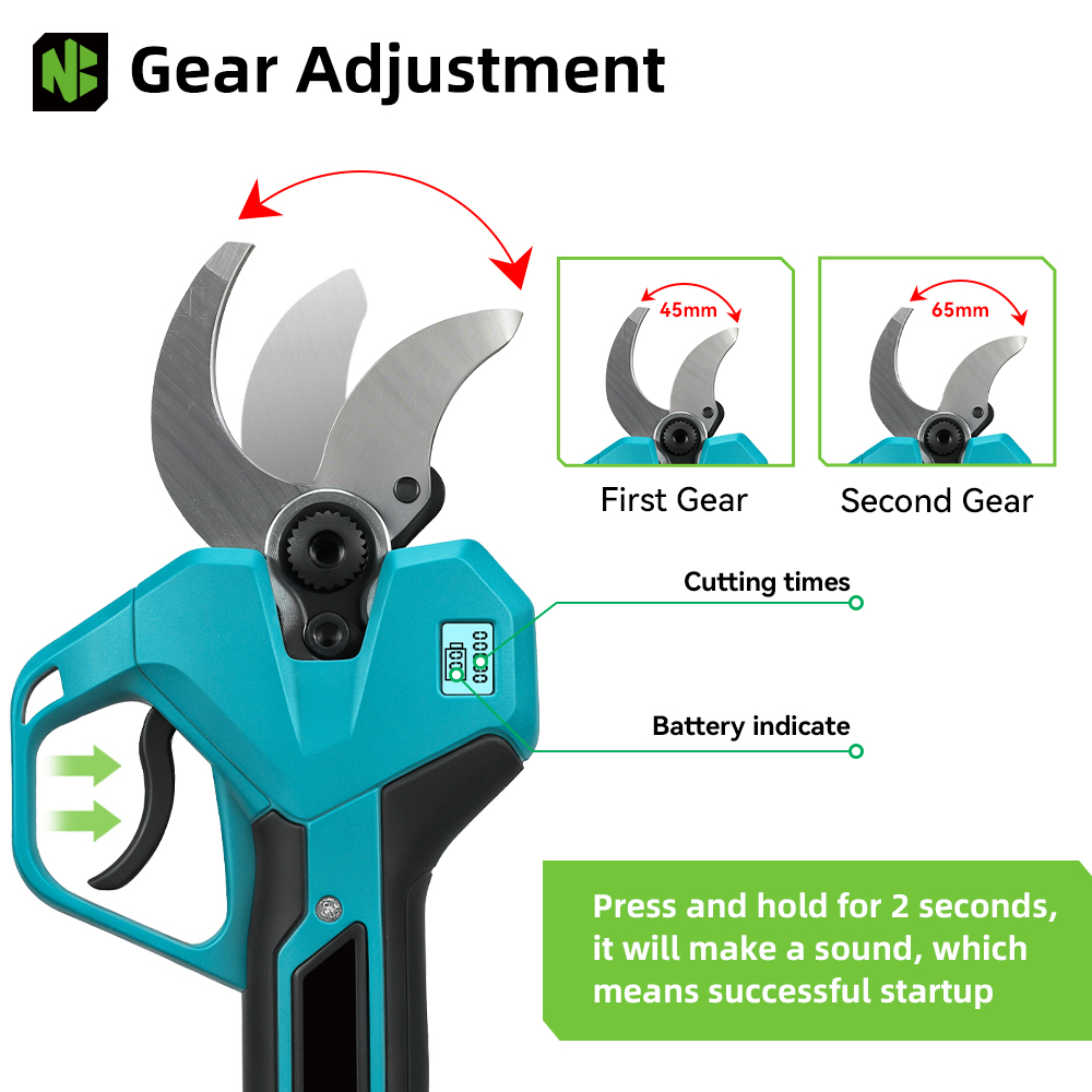 NEWBENY 65 ミリメートルコードレス電動剪定鋏 2  - Pruning Shears のレビューと価格
