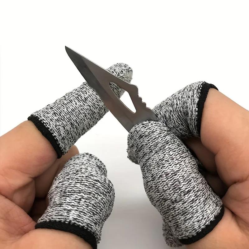 5レベルの高性能耐切創繊維5ペアフィンガーコット親指プロテク - Gardening Tools Gloves のレビューと価格