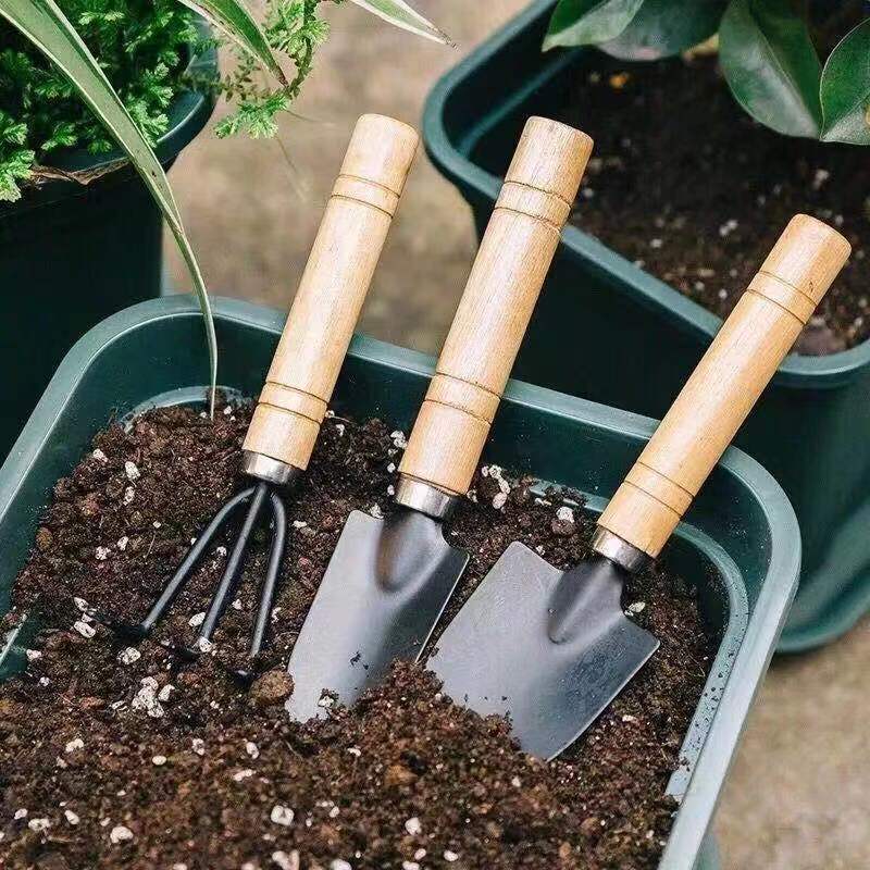 木製ハンドル付きミニガーデニングツールセット3点、屋内植栽や - Gardening Tools Wooden のレビューと価格