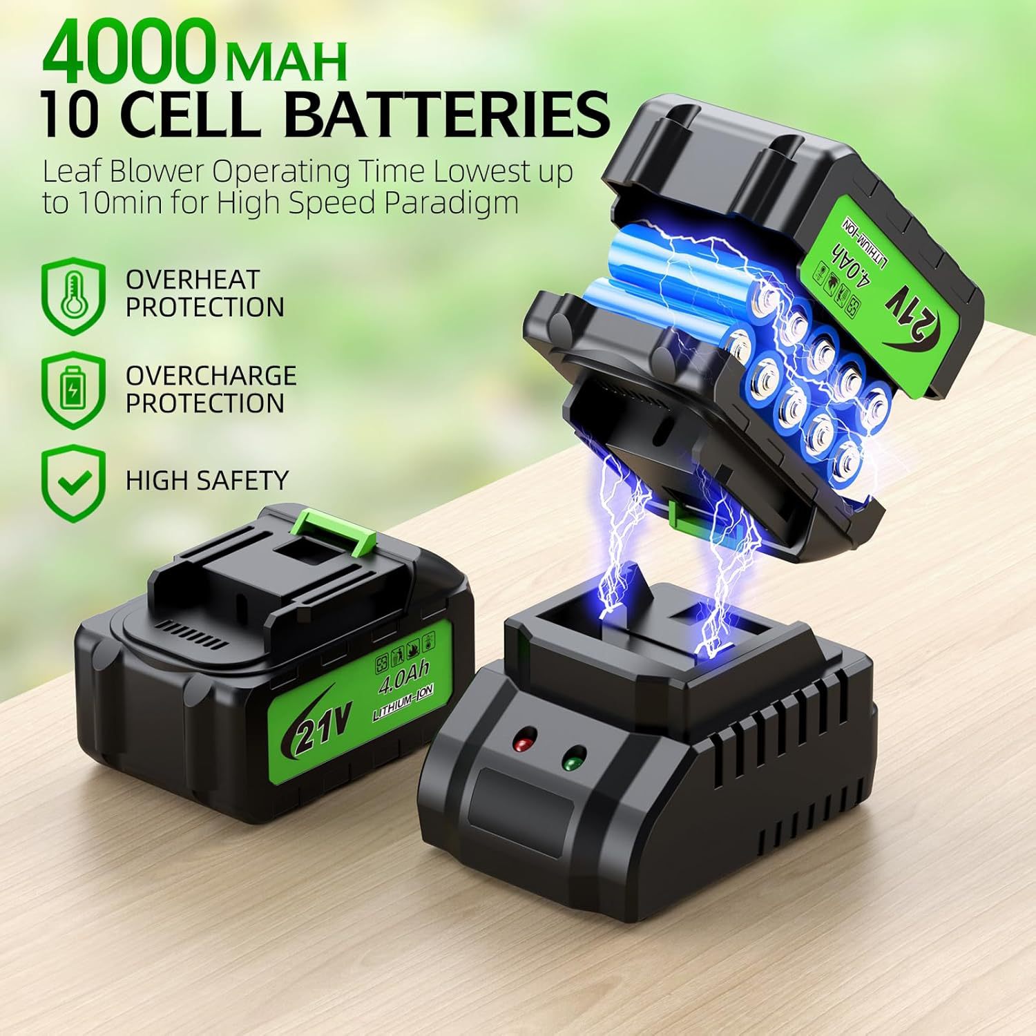 コードレス電動リーフブロワー、ポータブル軽量リチウムバッテリ - Gardening Tools Battery Powered のレビューと価格