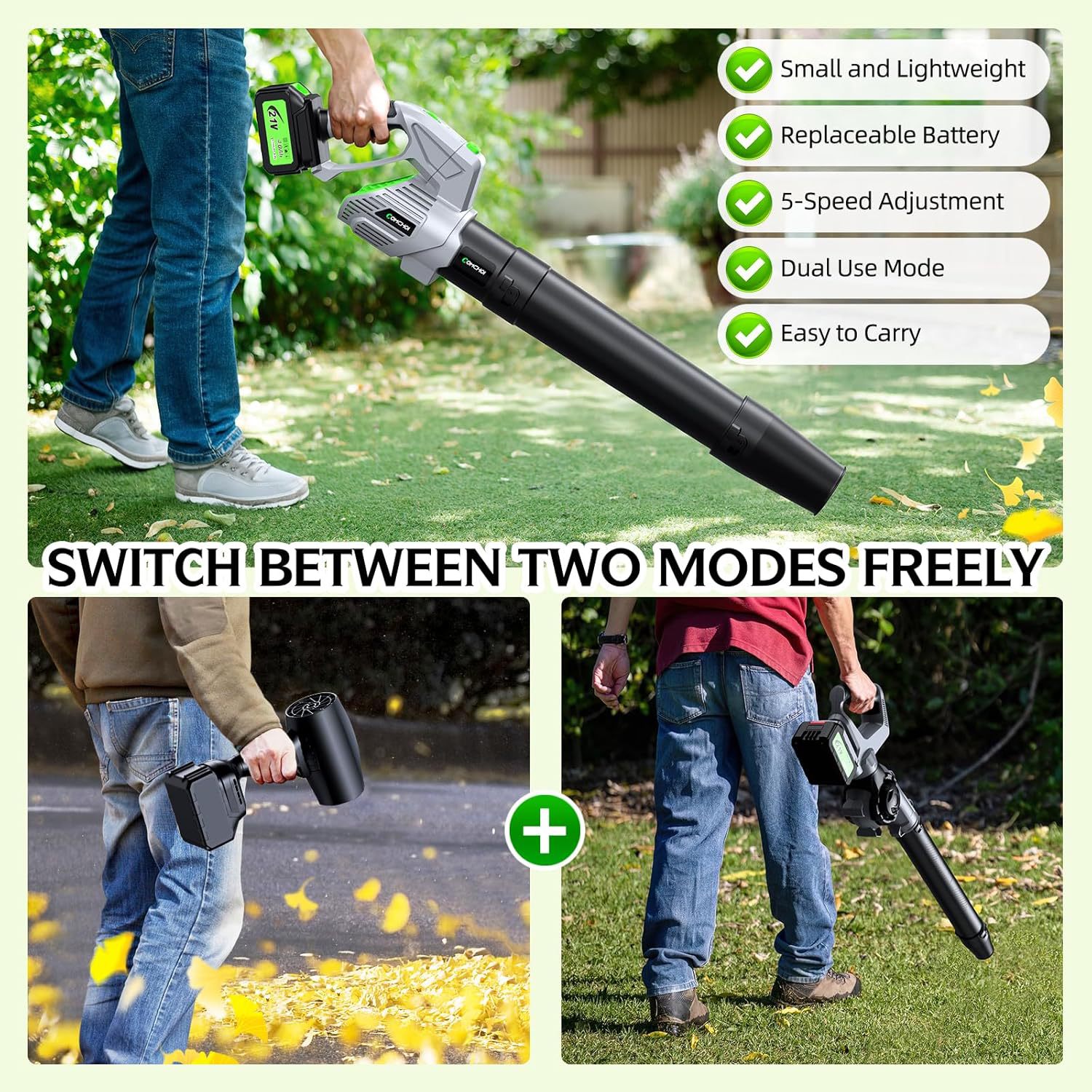 コードレス電動リーフブロワー、ポータブル軽量リチウムバッテリ - Gardening Tools Battery Powered のレビューと価格