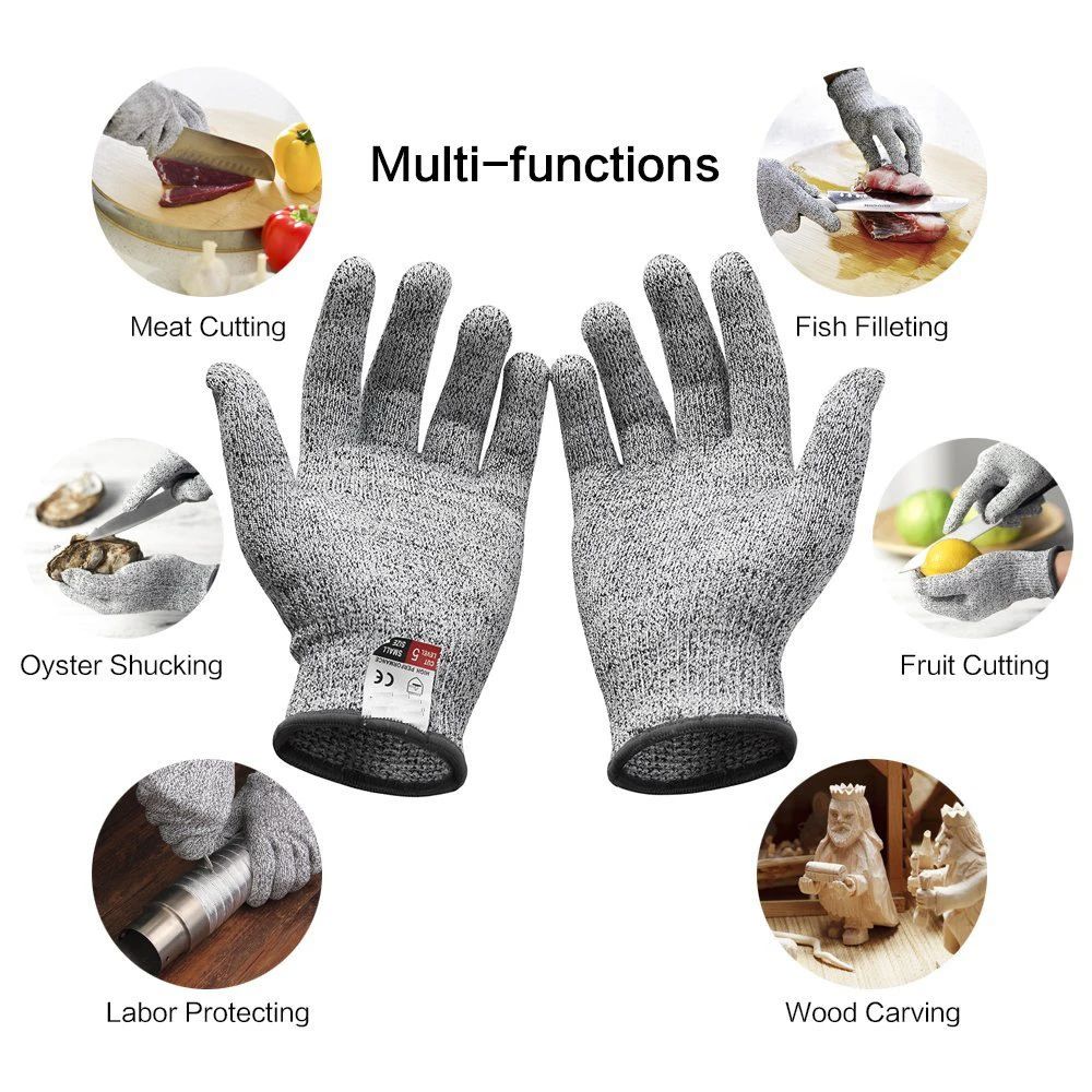 HPPEレベル5耐切創手袋 キッチン・ガーデニング用耐切創ニ - Gardening Tools Gloves のレビューと価格