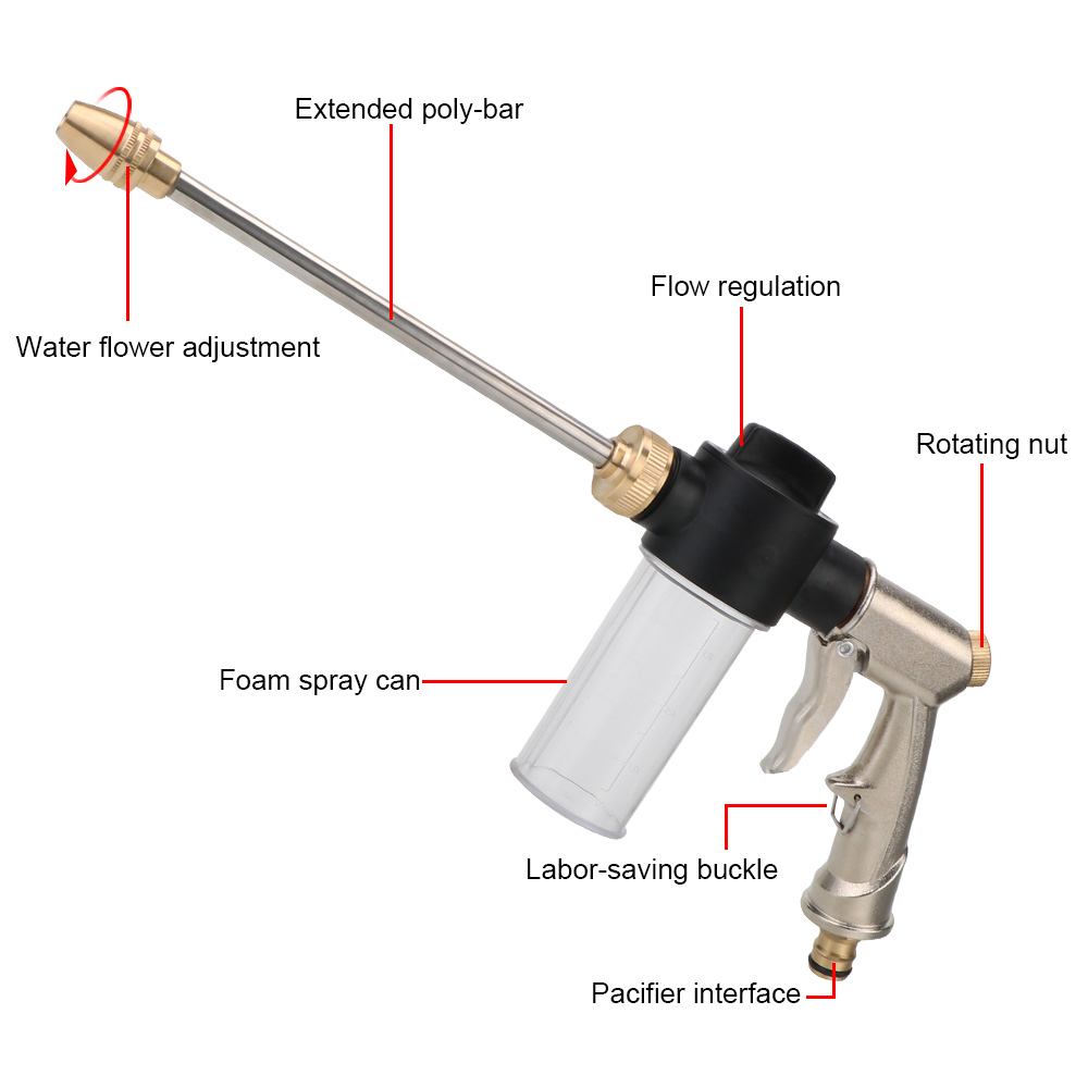 ロング泡ワッシャー車高圧水鉄砲ノズル洗浄散水ツールガーデンユ - Gardening Tools Types のレビューと価格