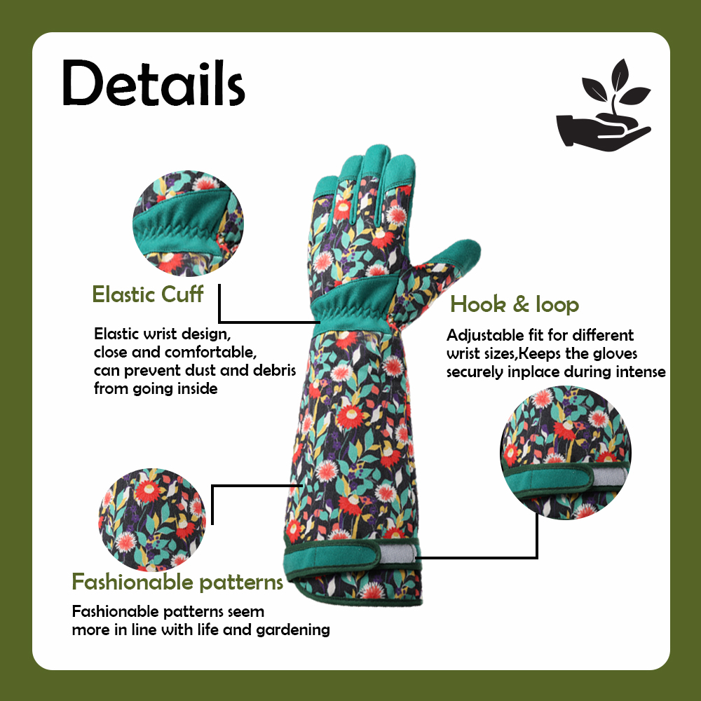 棘に強い園芸用手袋、強化された袖口で前腕を保護、通気性があり - Gardening Tools Gloves のレビューと価格