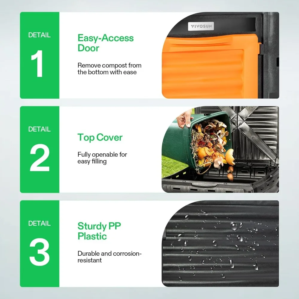 大容量で組み立てが簡単なガロン屋外堆肥化容器で、有機廃棄物の - Compost Bin のレビューと価格