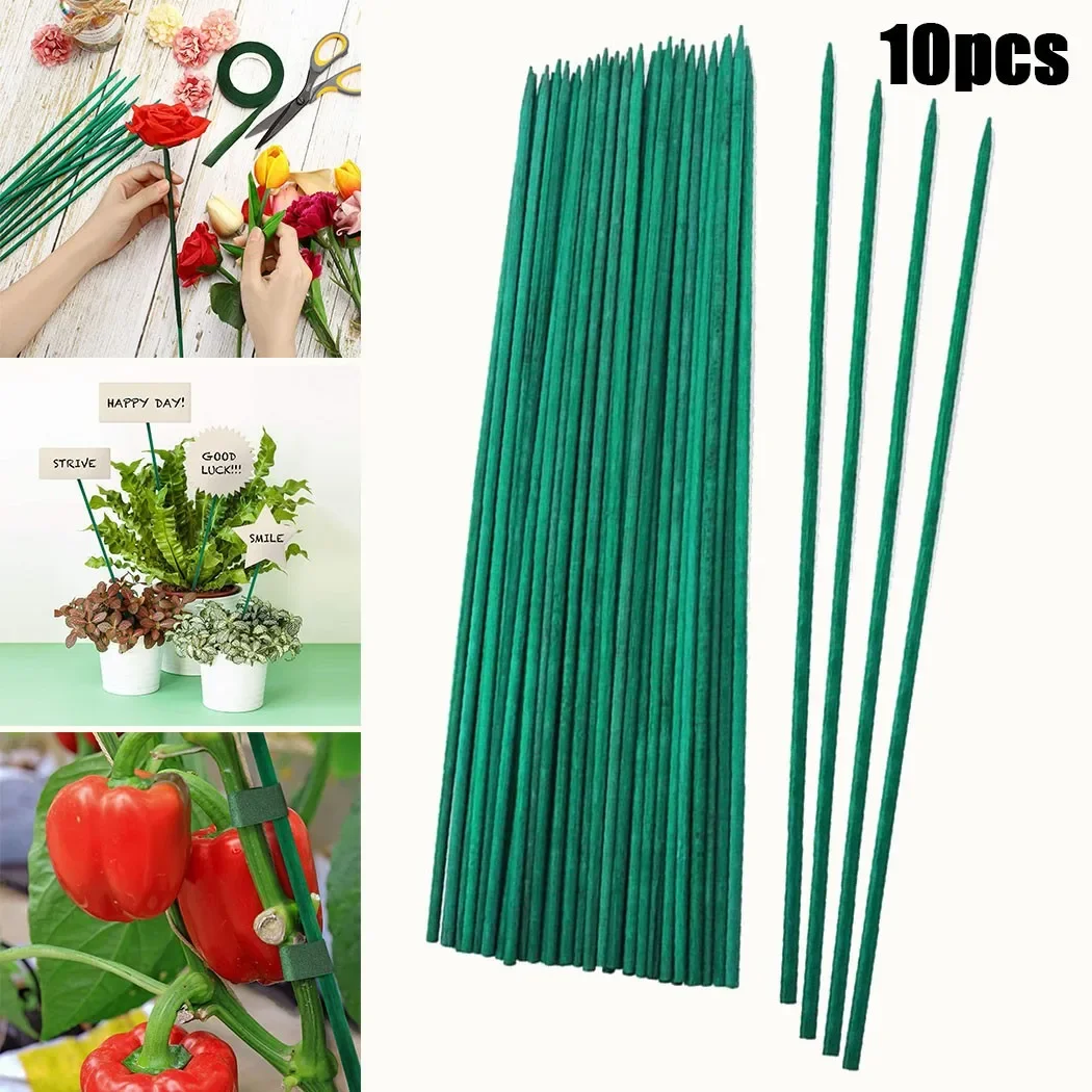 10個40センチメートルグリーン竹植物ステークグリーンウッド - Gardening Tools Wooden のレビューと価格