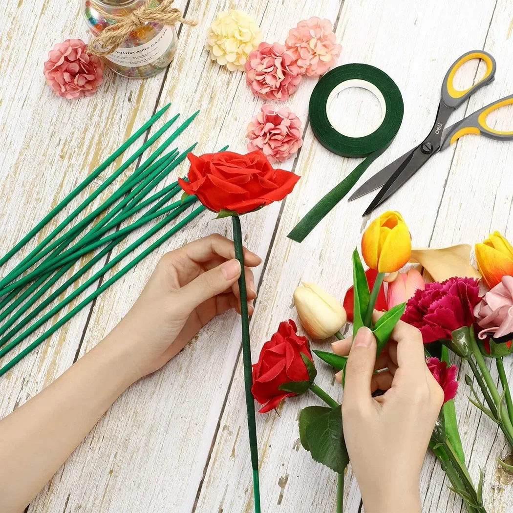 10個40センチメートルグリーン竹植物ステークグリーンウッド - Gardening Tools Wooden のレビューと価格