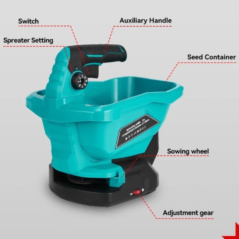 6 ギア自動肥料スプレッダーハンドヘルド電気肥料スプレッダー - Gardening Tools Vegetables のレビューと価格