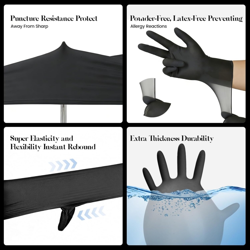 子供用黒ニトリル使い捨て手袋 4-12 歳用 3.5mil  - Gardening Tools Gloves のレビューと価格