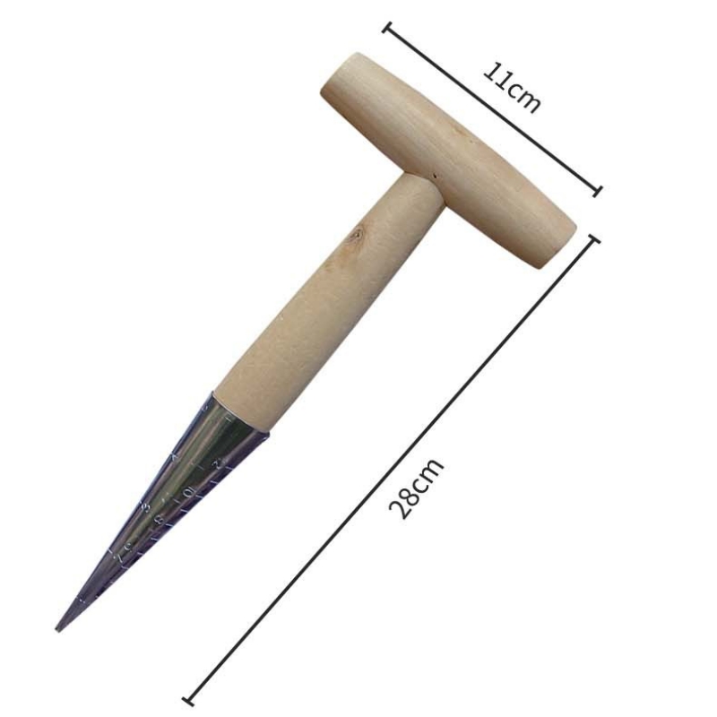 手持ち式透明スケール付き木製ハンドルの園芸穴あけパンチ、種ま - Gardening Tools Wooden のレビューと価格