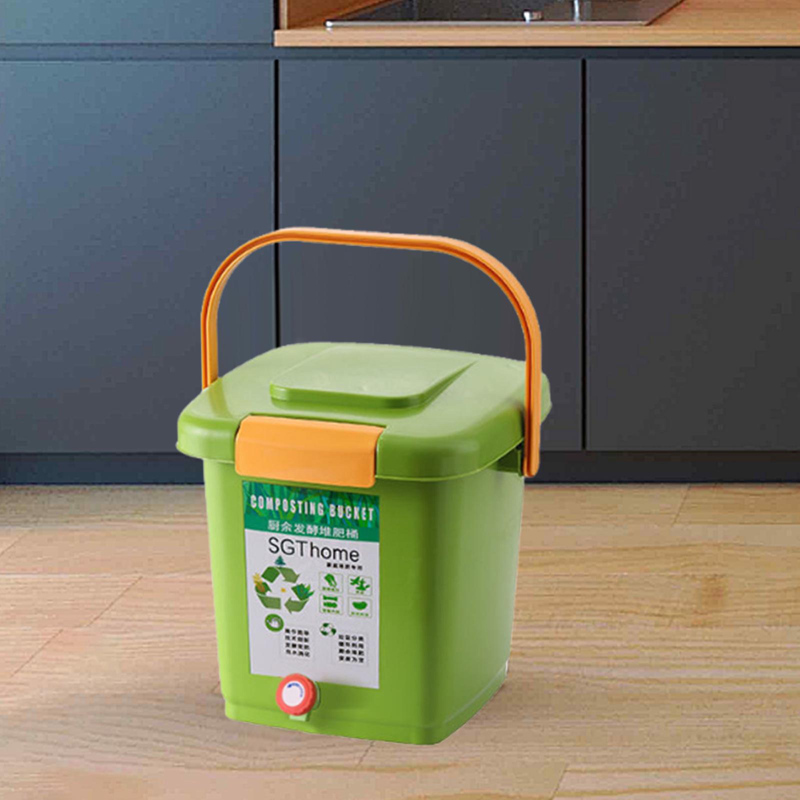 室内堆肥容器 キッチン生ゴミ堆肥バケツ ハンドル付き蓋付き  - Compost Bin のレビューと価格