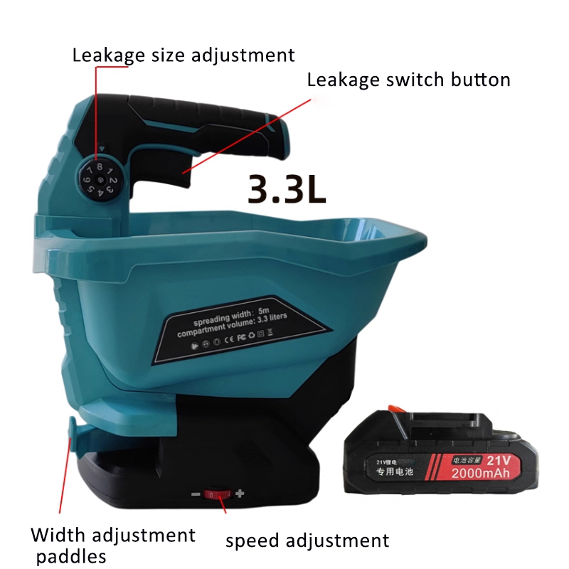 3.3L 自動肥料散布機ハンドヘルド電動肥料散布機草の種子野 - Gardening Tools Vegetables のレビューと価格