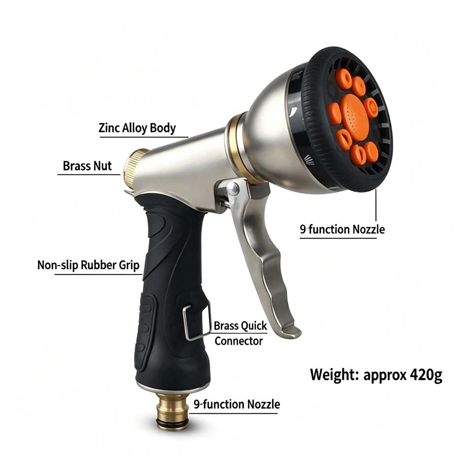 多機能カーウォッシュ＆ガーデンホースノズルスプレーガン、頑丈 - Gardening Tools Types のレビューと価格