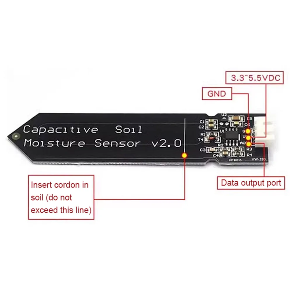 5/10 個の容量性土壌水分センサーモジュール 3.3V-5 - Moisture Meter Plant のレビューと価格