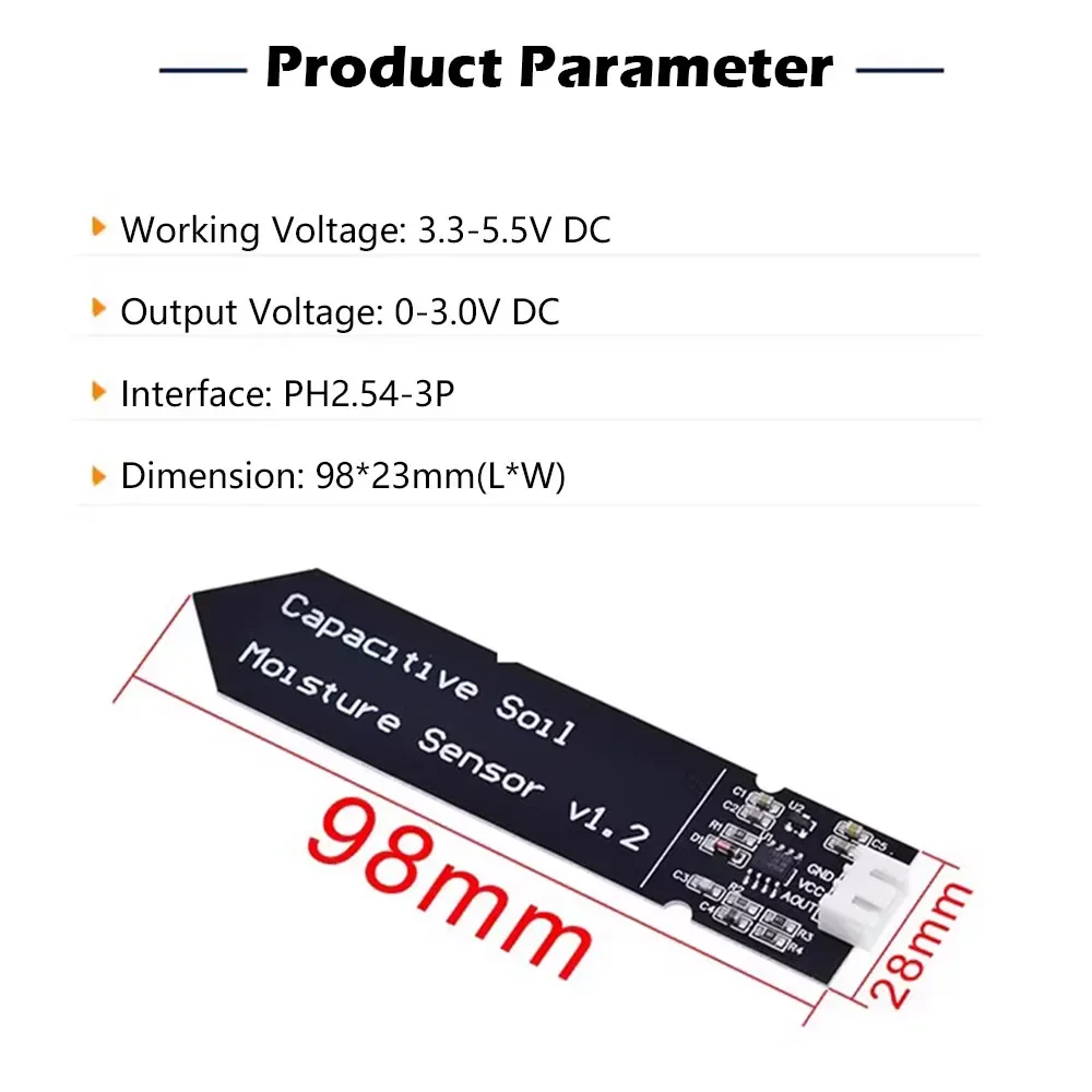 5/10 個の容量性土壌水分センサーモジュール 3.3V-5 - Moisture Meter Plant のレビューと価格