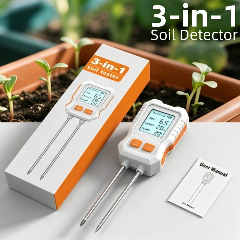 3-in-1デジタル土壌テスター、デュアルプローブ付き、高精 - Moisture Meter Plant のレビューと価格