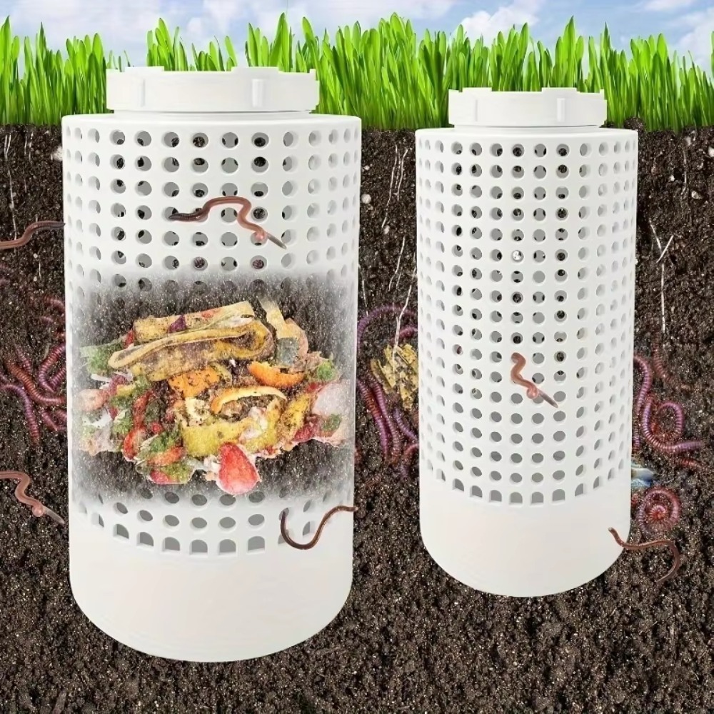 省スペースPVC製ミミズ堆肥容器（小型鉢植え植物・庭園用）丸 - Compost Bin のレビューと価格