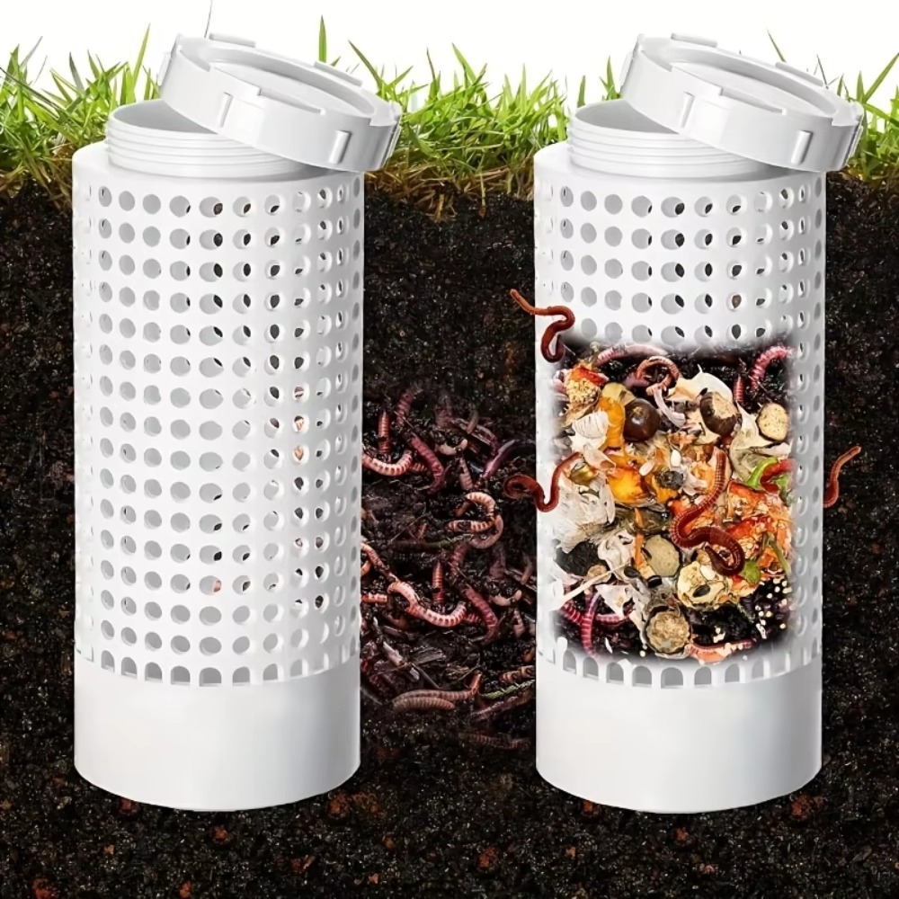 省スペースPVC製ミミズ堆肥容器（小型鉢植え植物・庭園用）丸 - Compost Bin のレビューと価格