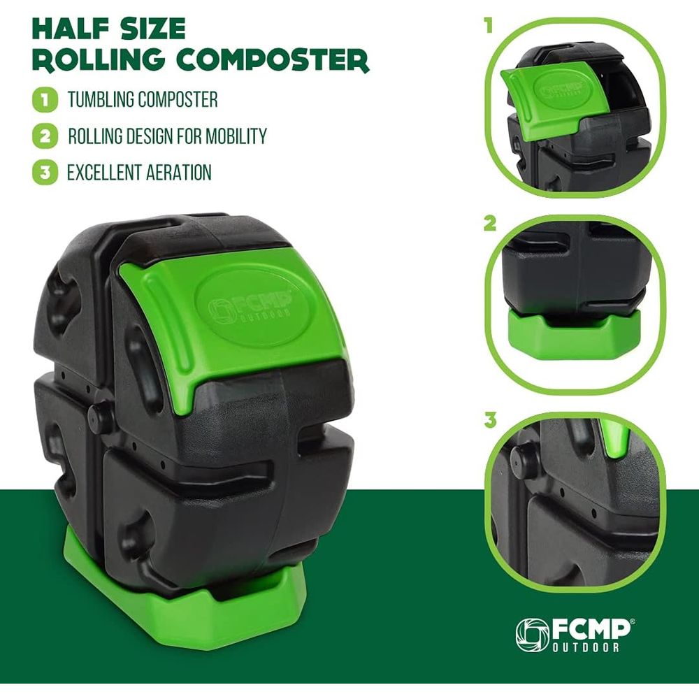 単室屋外回転式ガーデンコンポストビン - 19ガロン容量、黒 - Compost Bin のレビューと価格