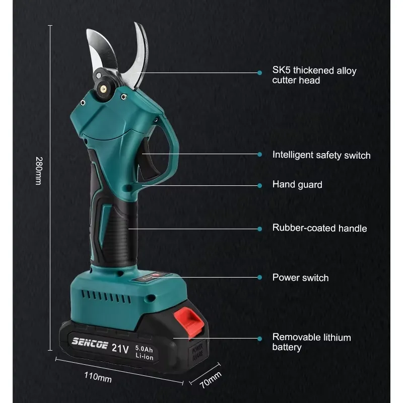 プロ仕様25mmコードレスブラシレス電動剪定ばさみ、Amaz - Gardening Tools Amazon のレビューと価格