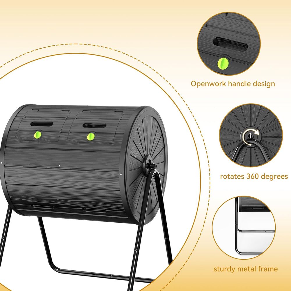 屋外用37.5ガロンオールシーズン対応二層式タンブリングコン - Compost Bin のレビューと価格