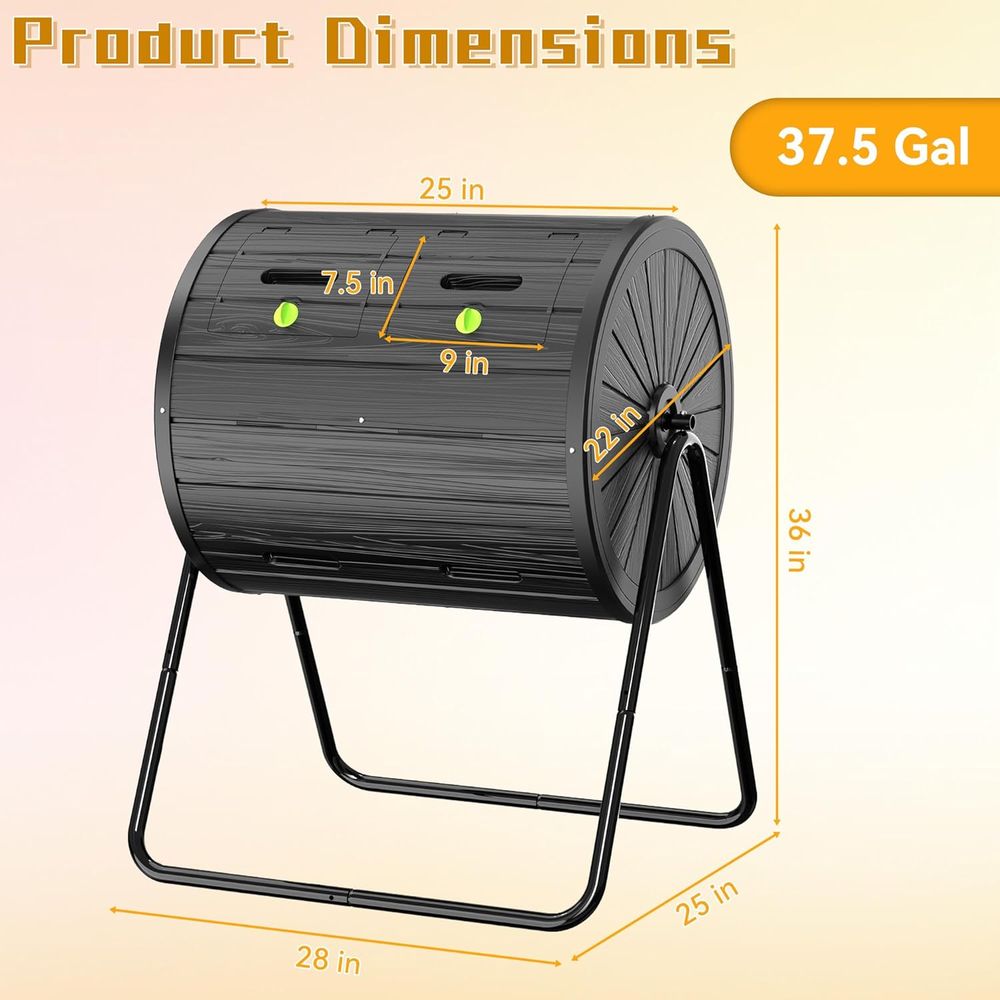 屋外用37.5ガロンオールシーズン対応二層式タンブリングコン - Compost Bin のレビューと価格