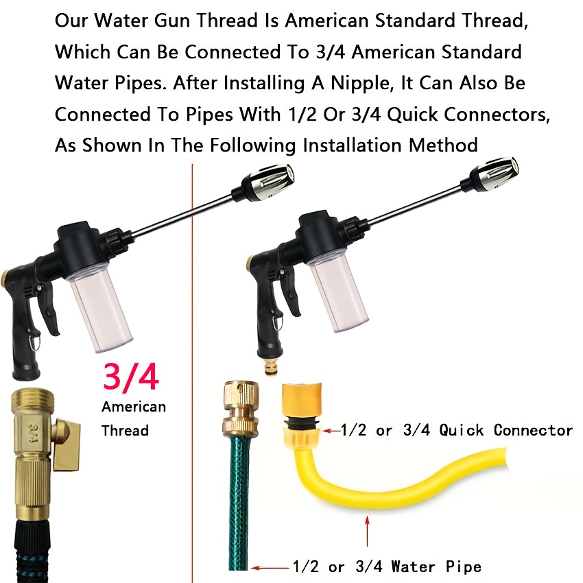 ガーデン散水ガン ホースノズル 高圧洗車ガン 家庭用ロングロ - Garden Hose Nozzle のレビューと価格