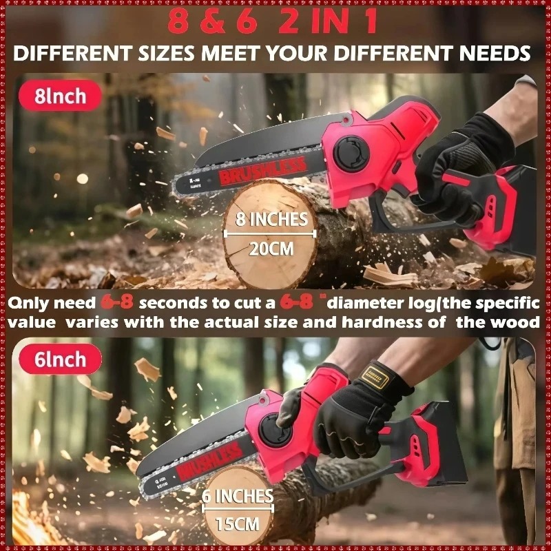 コードレスブラシレスミニ電動チェーンソー、剪定用ノコギリ、庭 - Gardening Tools Battery Powered のレビューと価格