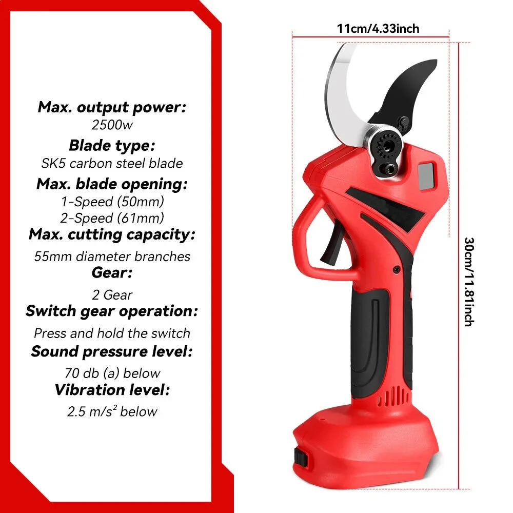 55 ミリメートルブラシレス電気はさみコードレス剪定鋏ツリー - Gardening Tools Battery Powered のレビューと価格